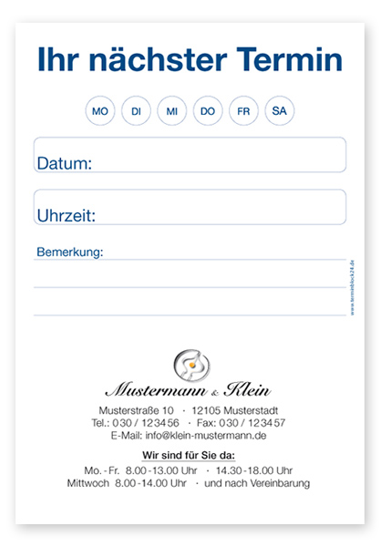 1241010102 Terminzettel Senior "Classic" Terminzettel Senior "Classic"