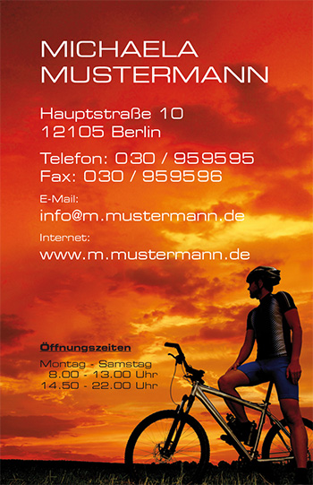 1212010257 Visitenkarte "sunset" Visitenkarte "sunset"