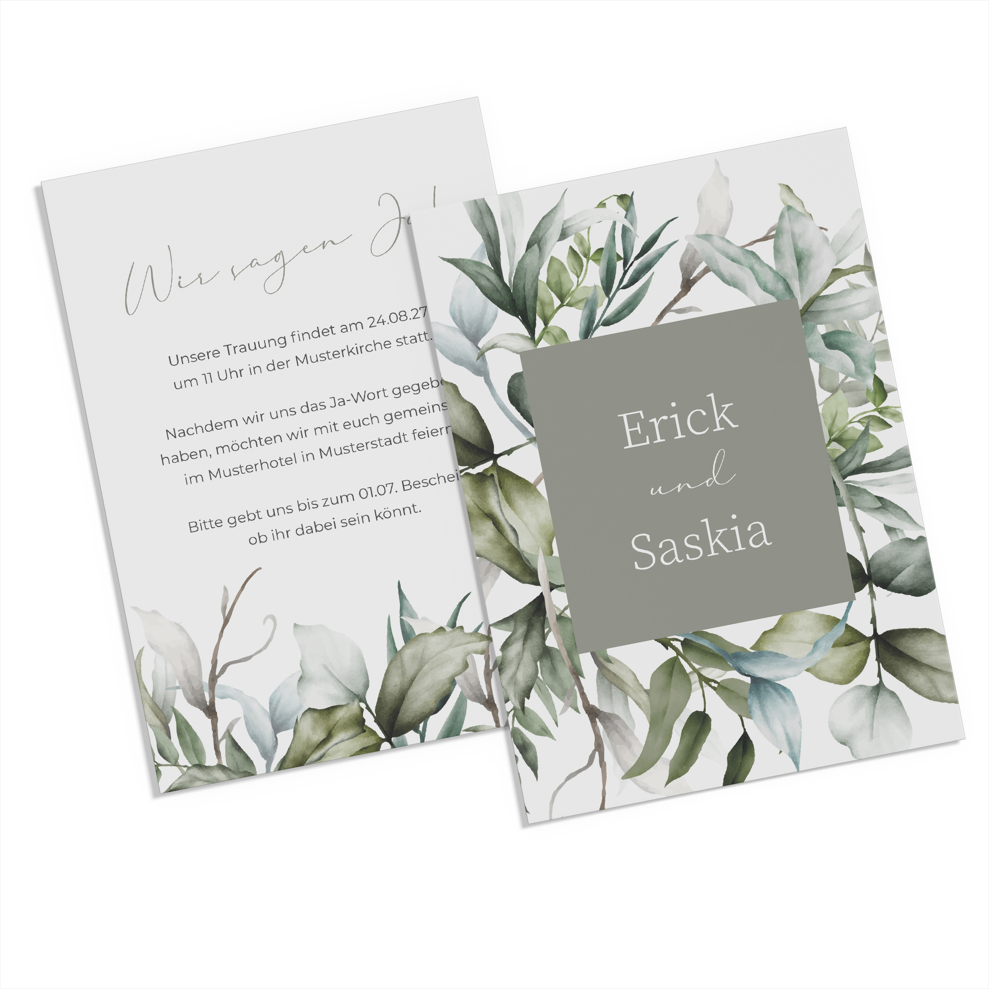 Postkarte DIN A6 im Hochformat - Greenery "Pure Greenery"