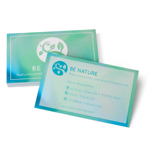 Visitenkarte mit Softtouch-Mattfolie Visitenkarte mit Softtouch-Mattfolie