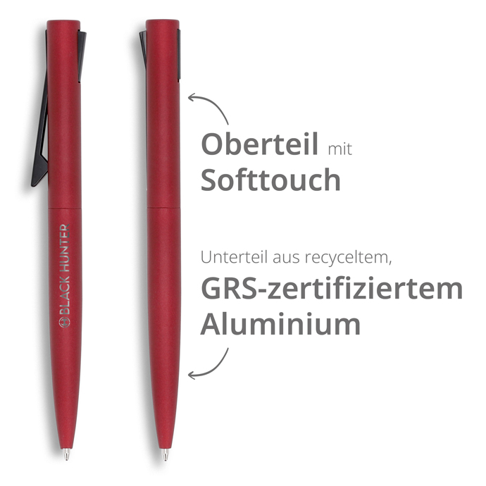 Kugelschreiber Softtouch Metall mit kippbarem Clip