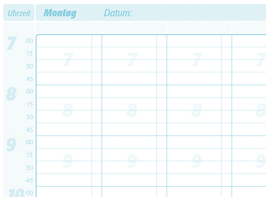 DailyMax Terminplaner 4 Spalten - 15 Minutentakt DailyMax Terminplaner 4 Spalten - 15 Minutentakt