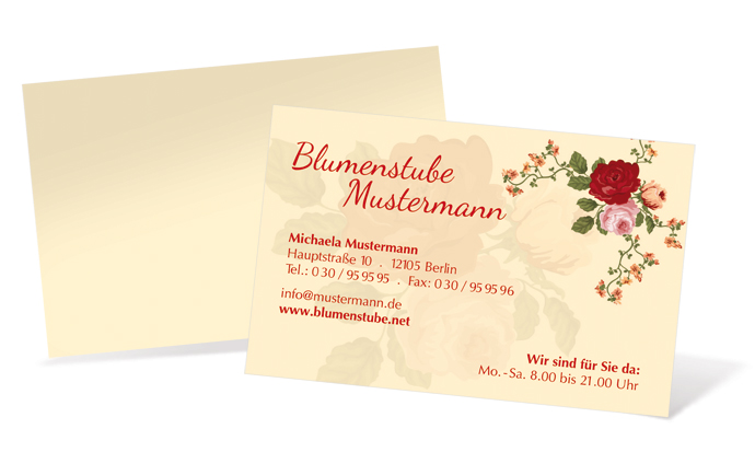 1212020296 Visitenkarte "vintage rose" Landscape Visitenkarte "vintage rose" Landscape