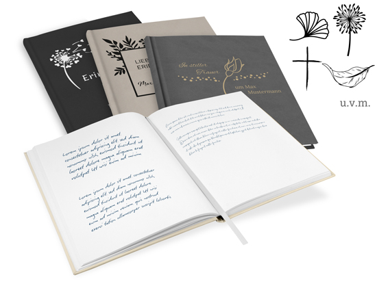 KB-21209 Kondolenzbuch mit Namensprägung Kondolenzbuch mit Namensprägung
