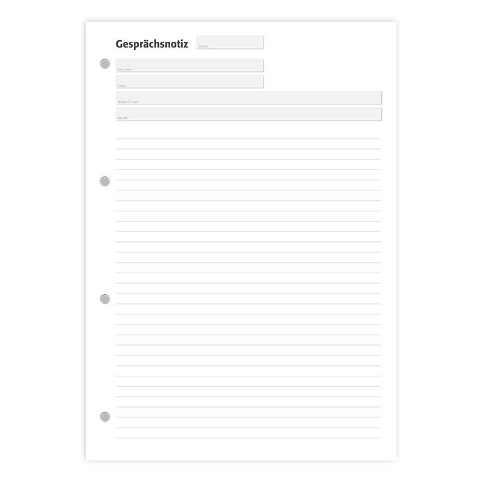 Gesprächsnotizblock DIN A4 liniert - 5er Pack