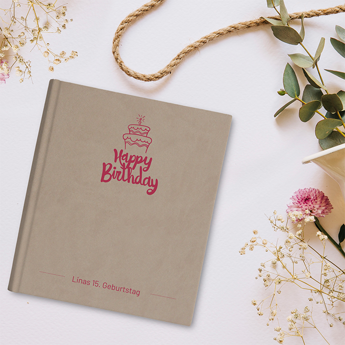 Gästebuch Geburtstag  Taupe Gästebuch Geburtstag  Taupe