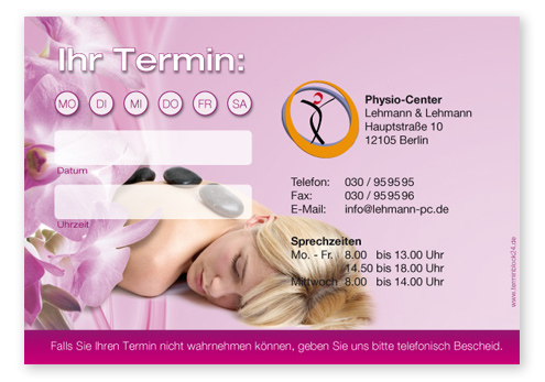 1214010133 Terminzettel "hotstone" - 1 Termin mit Wochentagen Terminzettel "hotstone" - 1 Termin mit Wochentagen