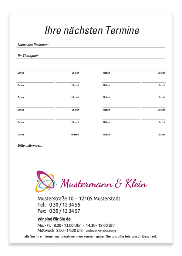 Terminzettel Double Classic black Terminzettel Double Classic black