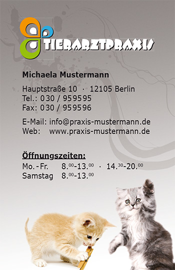 Visitenkarte "Schmusekätzchen" Visitenkarte "Schmusekätzchen"