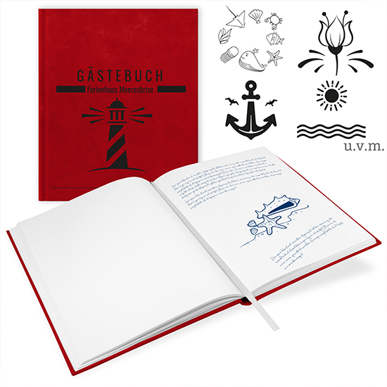 GB-21213-F Gästebuch Ferienwohnung Rot Gästebuch Ferienwohnung Rot
