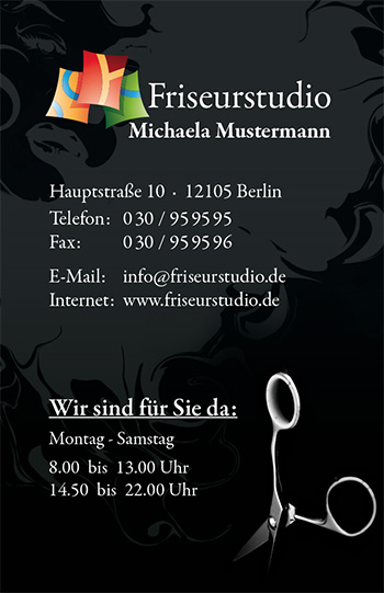 1212010226 Visitenkarte "Schnippschnapp" Visitenkarte "Schnippschnapp"