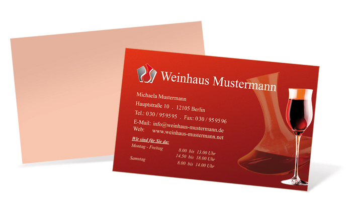 Visitenkarte "edler Tropfen" Landscape Visitenkarte "edler Tropfen" Landscape