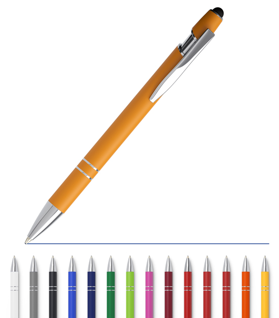 1320010113 Kugelschreiber Metall mit Softtouch und Stylus Kugelschreiber Metall mit Softtouch und Stylus