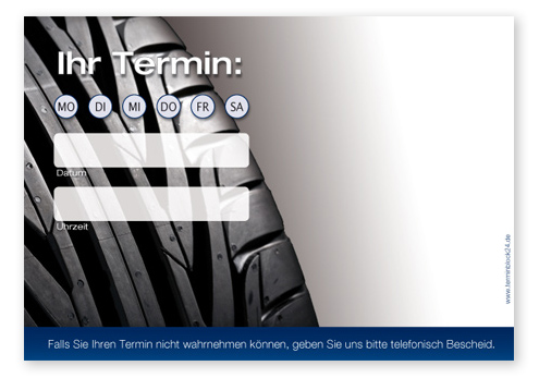 Terminzettel "Grip" - 1 Termin mit Wochentagen Terminzettel "Grip" - 1 Termin mit Wochentagen