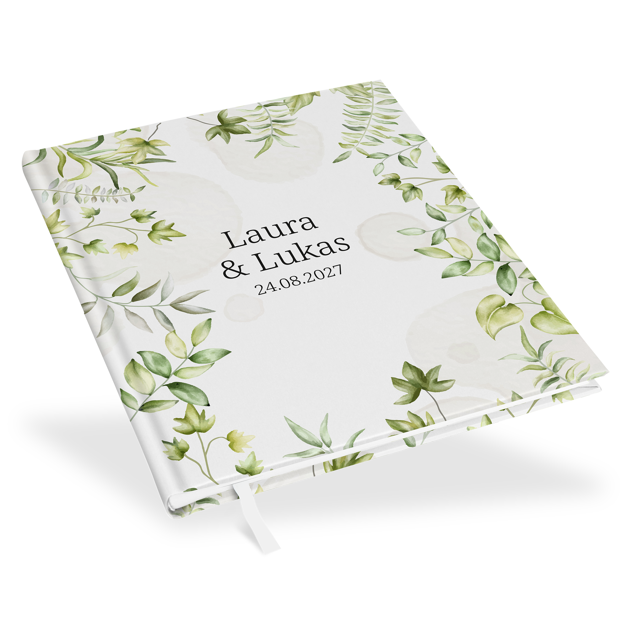 Gästebuch Hochzeit - Greenery "leaf light"