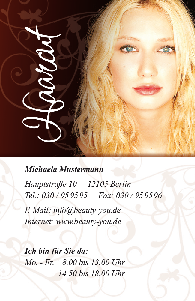 Visitenkarte "blonde Schönheit"