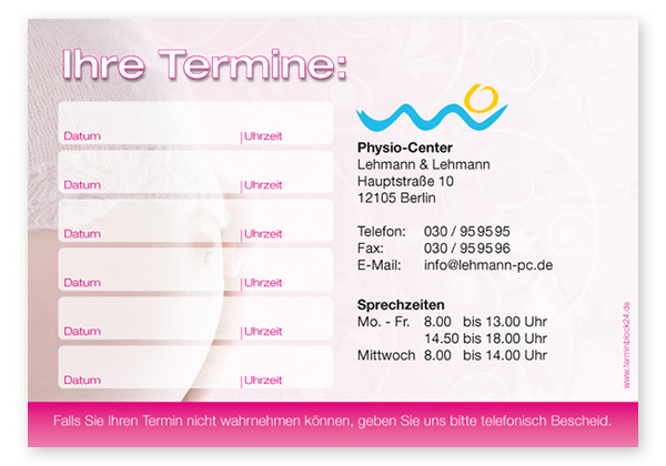 Terminzettel "Babyglück" - 6 Termine Terminzettel "Babyglück" - 6 Termine