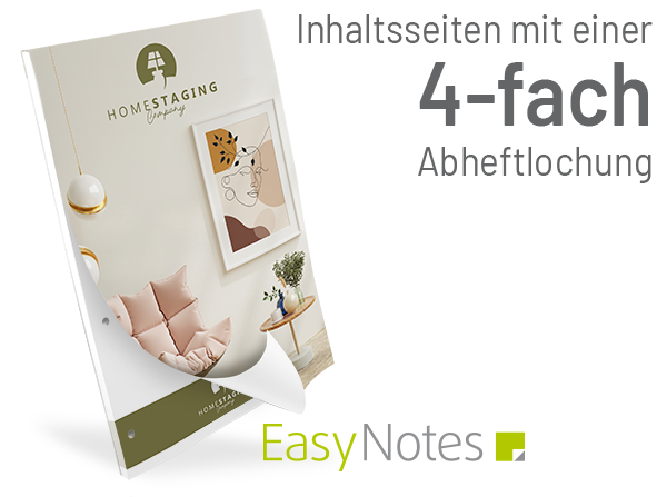 Notizblock DIN A4 mit Umschlag + 4-fach Abheftlochung