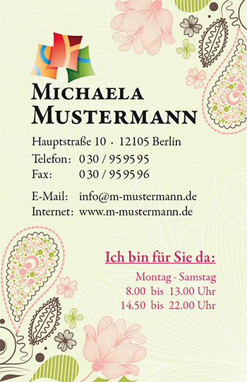1212010280 Visitenkarte "vintage art" Visitenkarte "vintage art"