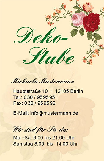 Visitenkarte "vintage rose" Visitenkarte "vintage rose"