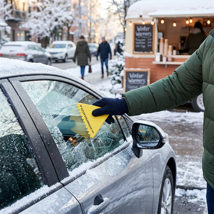 Dreieck-Eiskratzer aus recyceltem Kunststoff