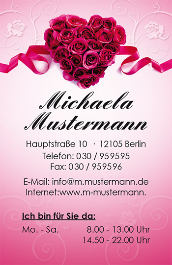 1212010233 Visitenkarte "Rosenherz" Visitenkarte "Rosenherz"