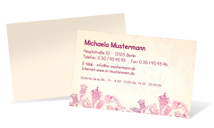 1212020313 Visitenkarte "vintage birdy" Landscape Visitenkarte "vintage birdy" Landscape