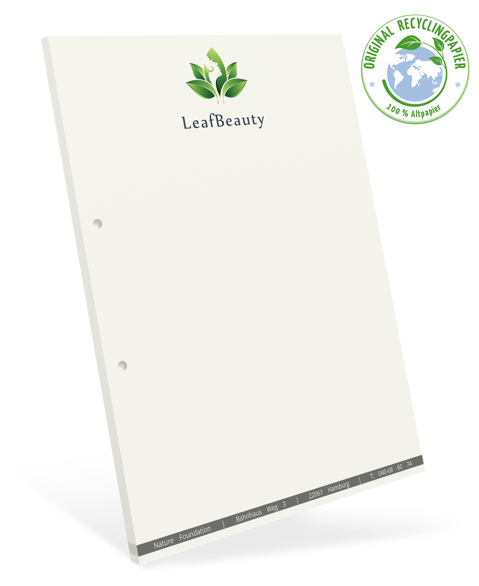 Notizblock Recycling DIN A4 + Abheftlochung Notizblock Recycling DIN A4 + Abheftlochung