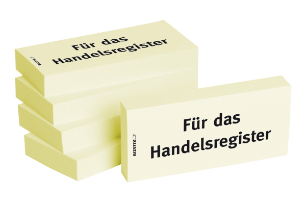 BIZSTIX® Business Haftnotizen "Für das Handelsregister"