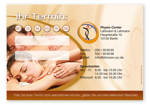 1214010137 Terminzettel "Spa" - 1 Termin mit Wochentagen Terminzettel "Spa" - 1 Termin mit Wochentagen