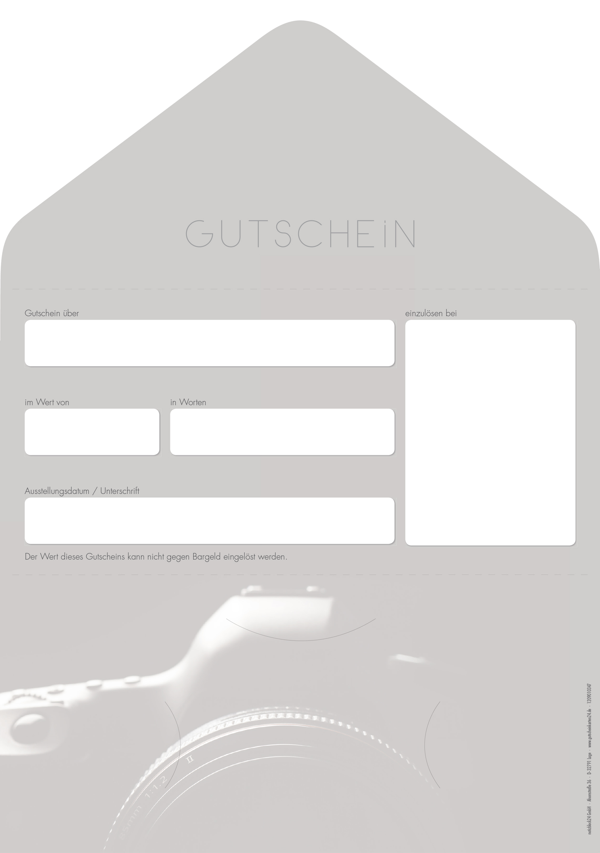 Gutscheinkarte Classic "Camera"