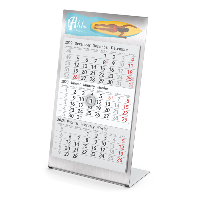 Tischkalender Desktop 3 Steel