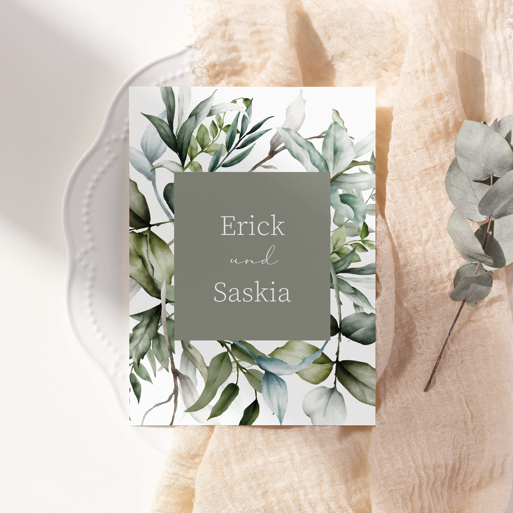 Postkarte DIN A6 im Hochformat - Greenery "Pure Greenery"