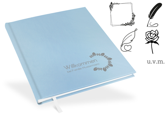 GB-21216-U Gästebuch Hellblau Gästebuch Hellblau