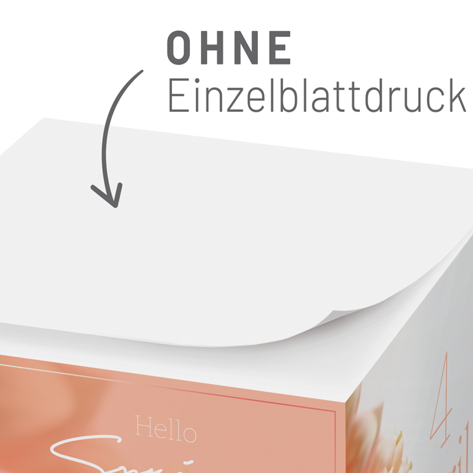 Notiz-Zettelklotz 9 x 9 x 9 cm im Digitaldruck Notiz-Zettelklotz 9 x 9 x 9 cm im Digitaldruck