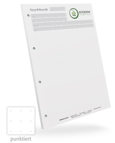 1302010601 Gesprächsnotizblock A4 punktiert individuell Gesprächsnotizblock A4 punktiert individuell
