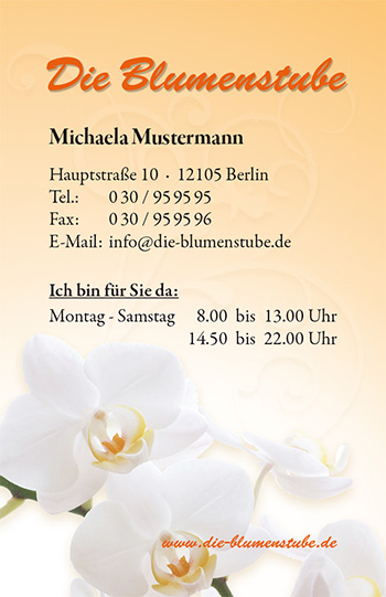 1212010222 Visitenkarte "Orchideen" Visitenkarte "Orchideen"