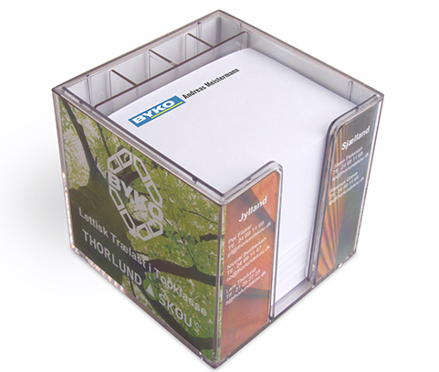 Zettelbox transparent mit Doppelwand