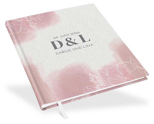 Gästebuch Hochzeit -  Aquarell "dusty bloom"