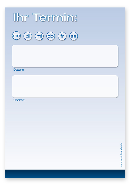 Terminzettel "Blue Elegance" Terminzettel "Blue Elegance"