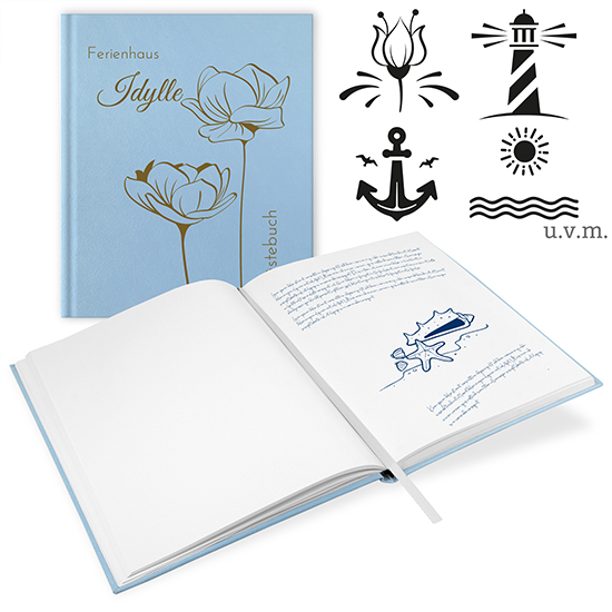 GB-21216-F Gästebuch Ferienwohnung Hellblau Gästebuch Ferienwohnung Hellblau