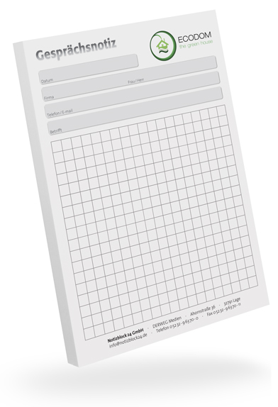 1302010203 Gesprächsnotizblock A6 kariert individuell Gesprächsnotizblock A6 kariert individuell