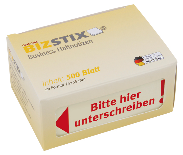 BIZSTIX® Business Haftnotizen "Bitte hier unterschreiben!" (Pfeil nach links)" BIZSTIX® Business Haftnotizen "Bitte hier unterschreiben!" (Pfeil nach links)"