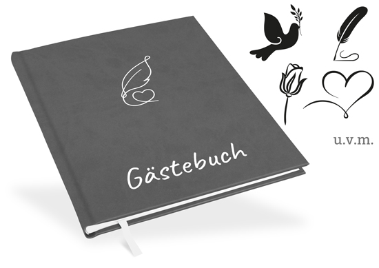 GB-21205-U Gästebuch Grau Gästebuch Grau