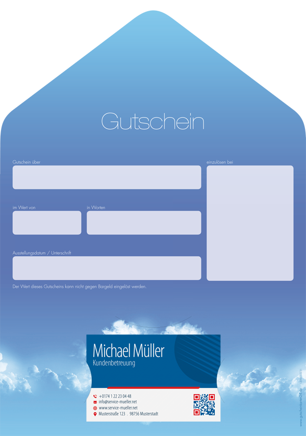 Gutscheinkarte Classic "Wolkenherz" Gutscheinkarte Classic "Wolkenherz"