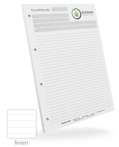 1302010602 Gesprächsnotizblock A4 liniert individuell Gesprächsnotizblock A4 liniert individuell