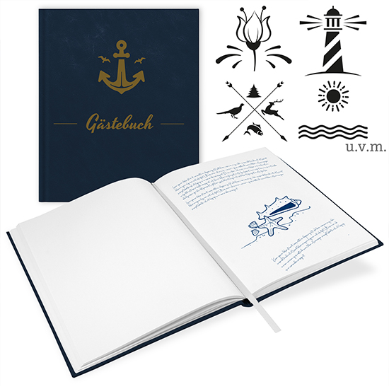 GB-21209-F Gästebuch Ferienwohnung Marineblau Gästebuch Ferienwohnung Marineblau