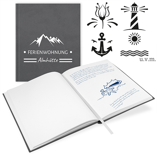GB-21205-F Gästebuch Ferienwohnung Grau Gästebuch Ferienwohnung Grau