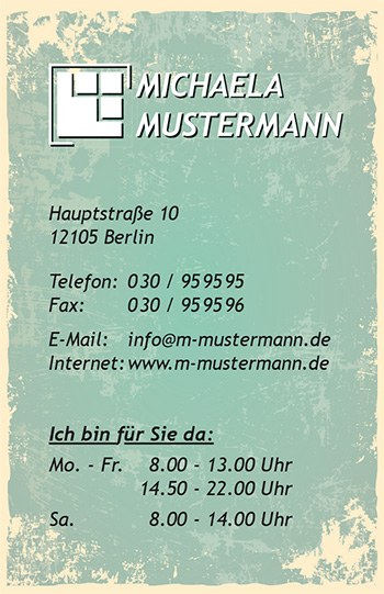 1212010330 Visitenkarte "happy birds" Visitenkarte "happy birds"