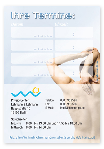 1214010439 Terminzettel "Vitalität" - 4 Termine mit Wochentagen Terminzettel "Vitalität" - 4 Termine mit Wochentagen
